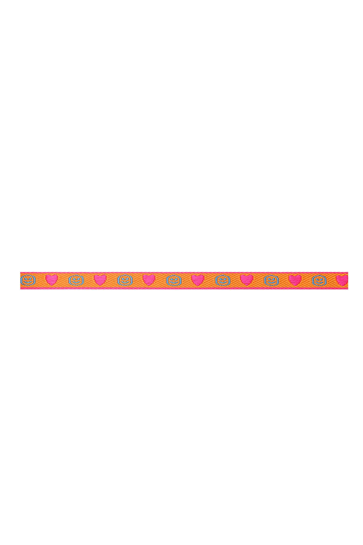 Bracciale con smiley e cuore Orange Polyester