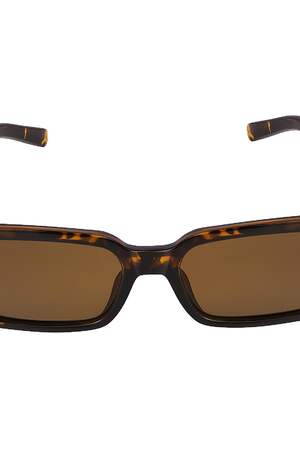 Petites lunettes de soleil rectangulaires Marron PC Taille unique h5 Image3