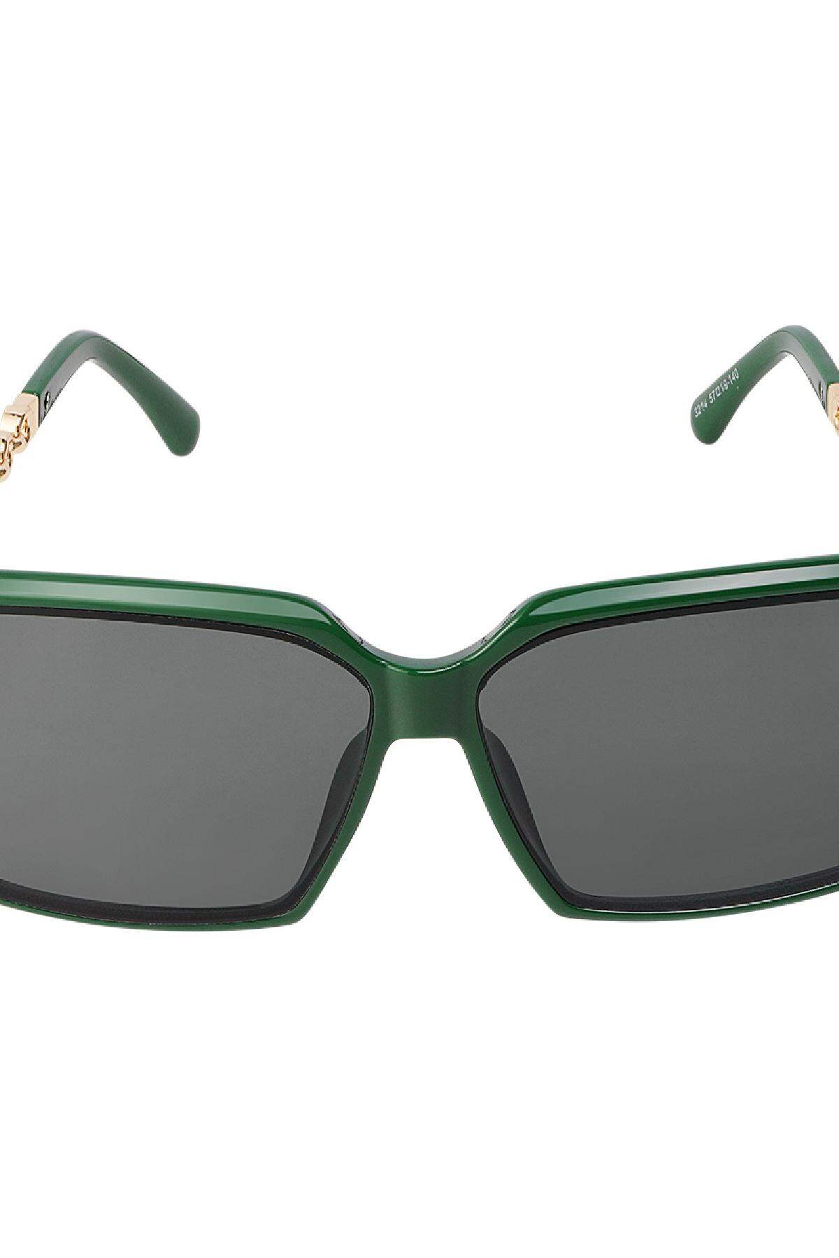 Runde Sonnenbrille Dunkelgrün PC One size h5 Bild3