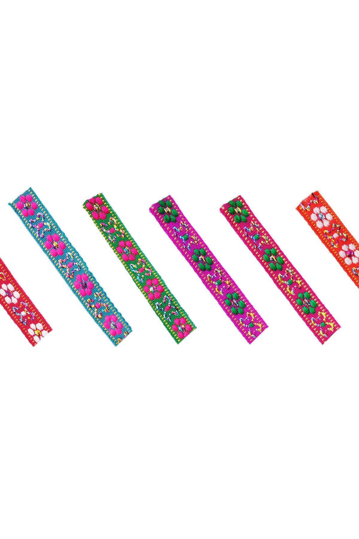 Armband lint bloemen Oranje Polyester Afbeelding2