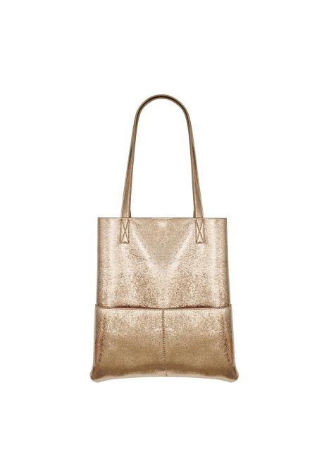 Metallic Shopper Gold Color Pu