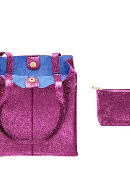 Metallic Shopper Gold Color Pu 2