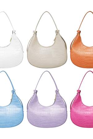 Handbag imitation leather with print Lilac PU h5 Picture5
