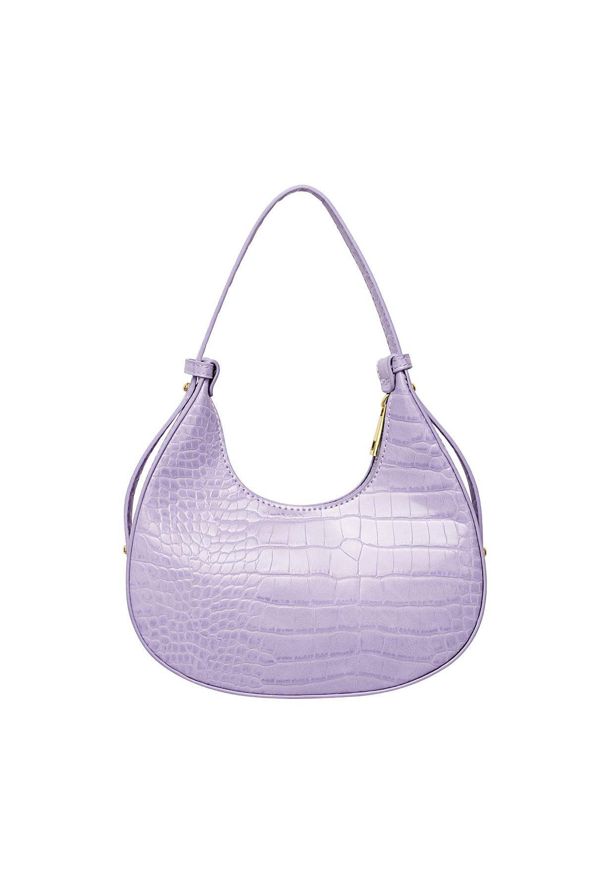 Handtasche aus Kunstleder mit Aufdruck Lila Polyurethan