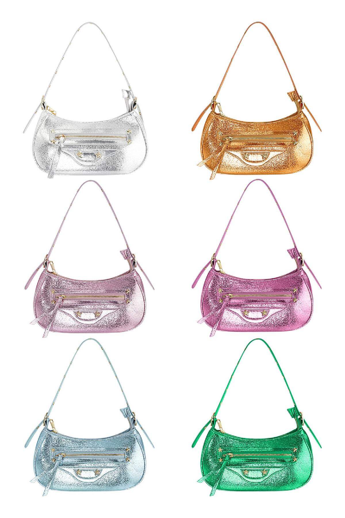 Bolso metalizado Light Blue Poliuretano Imagen5