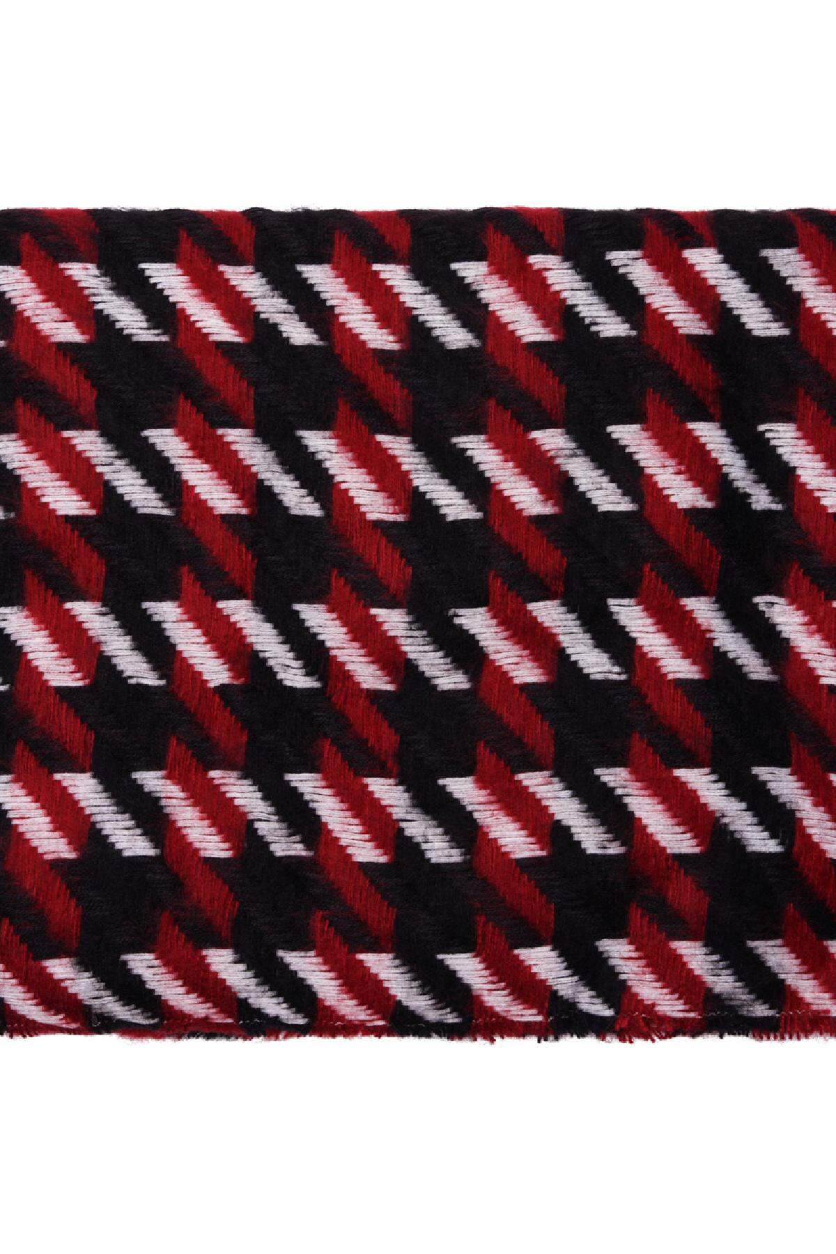 Schal Houndstooth Rot Acryl h5 Bild2