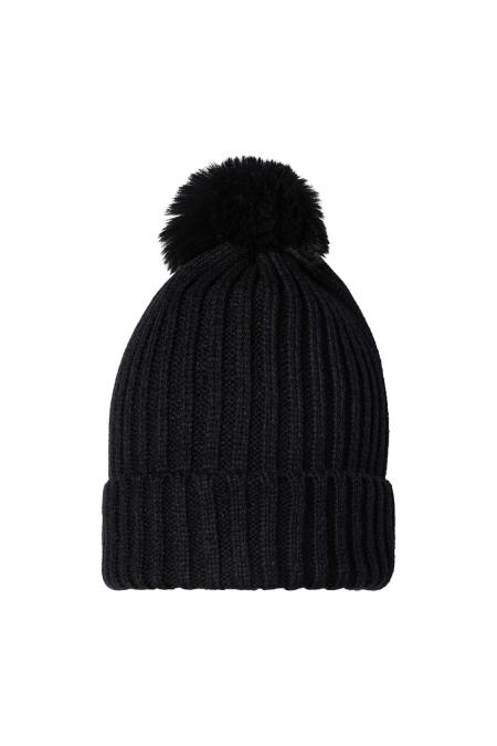 Mütze Furry Pompon Grün Acryl