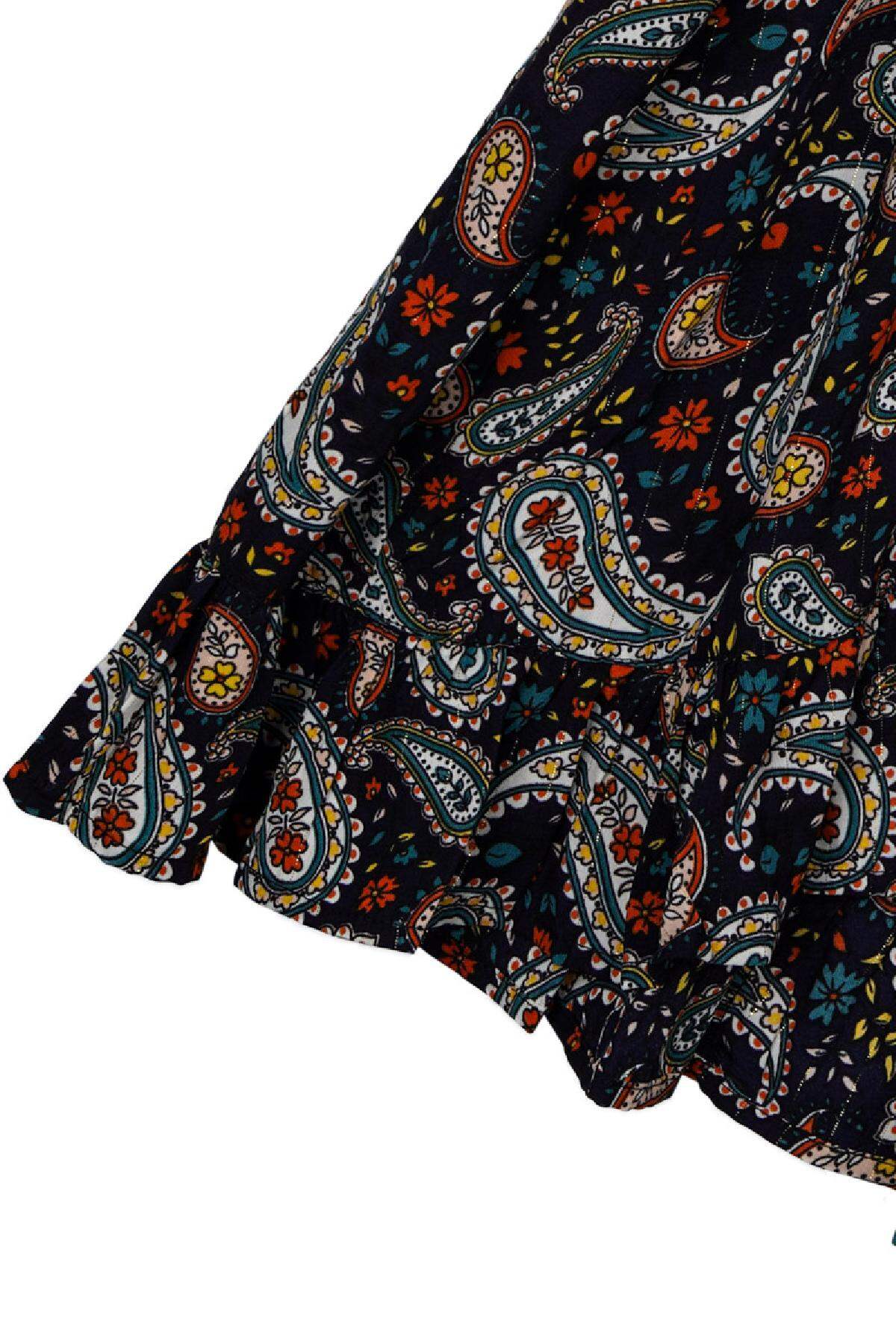 Jurk Paisley Print Donkerblauw S Afbeelding5