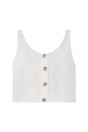 Baumwolle Damen Ärmelloses Top Knopfleiste h5