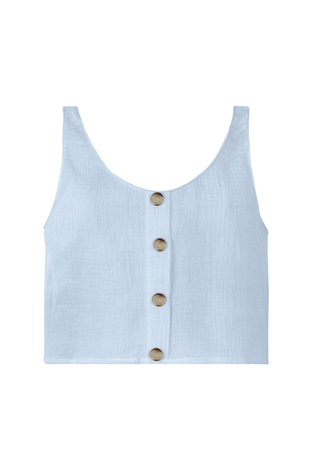 Cotton Women's Sleeveless Top Button Front