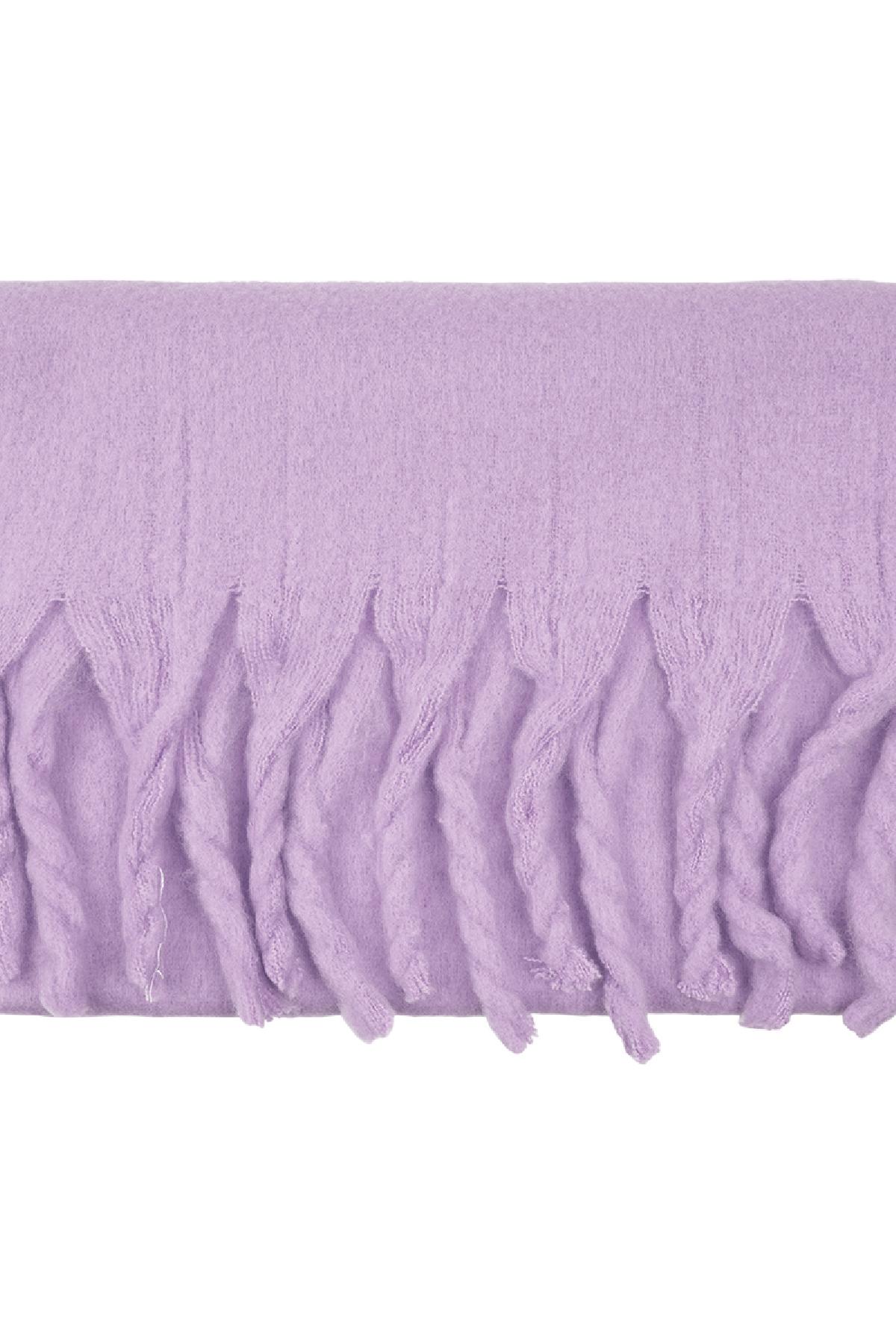 Groothandel Effen Paarse Polyester Sjaal Set van 1, foto 4 van 6