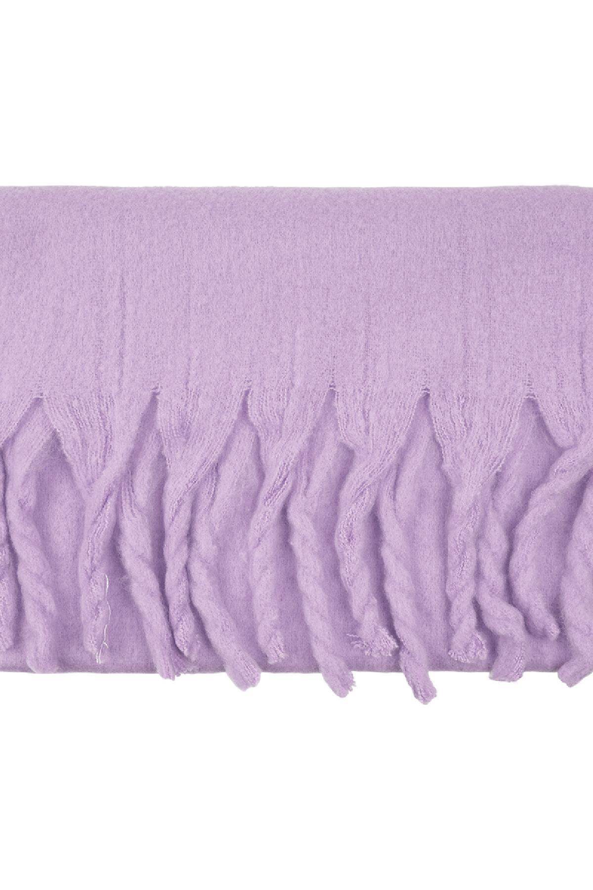 Winter scarf solid color Purple Polyester h5Picture4