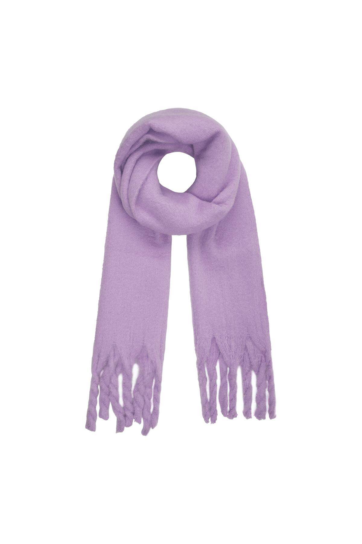Wintersjaal effen kleur Paars Polyester 2