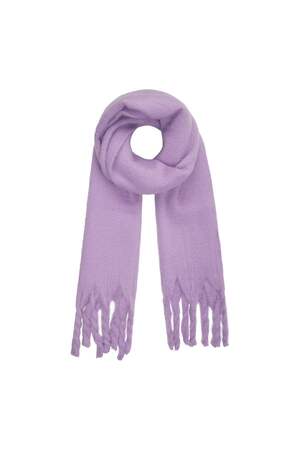 Winter scarf solid color Purple Polyester h5