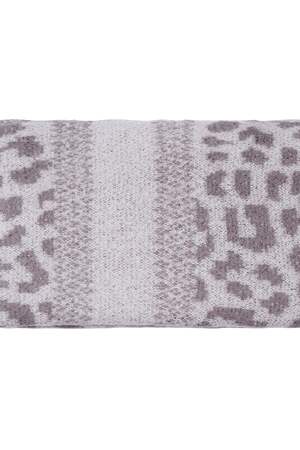 Winterschal Panther Print Grau Polyester h5 Bild4