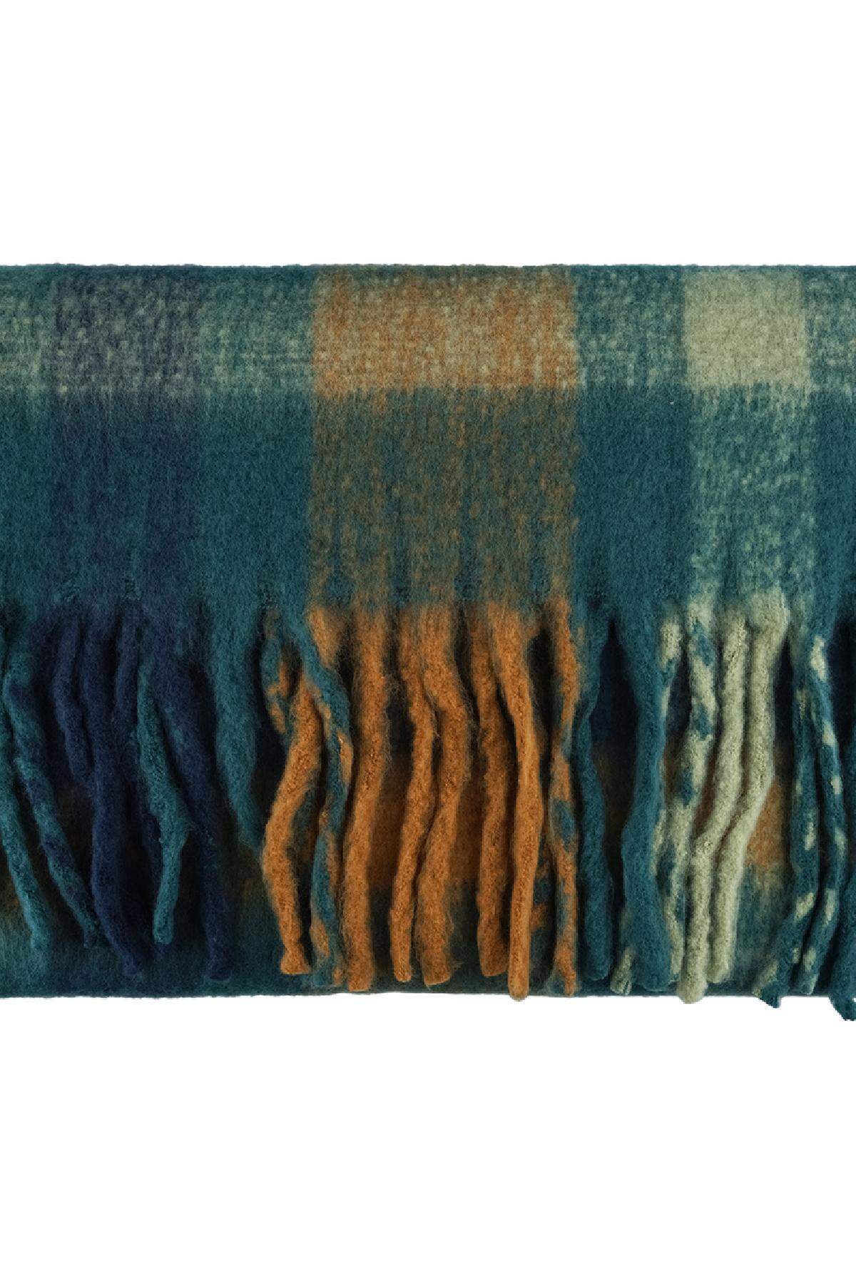 Frange sciarpa a quadri Green Polyester h5 Immagine5