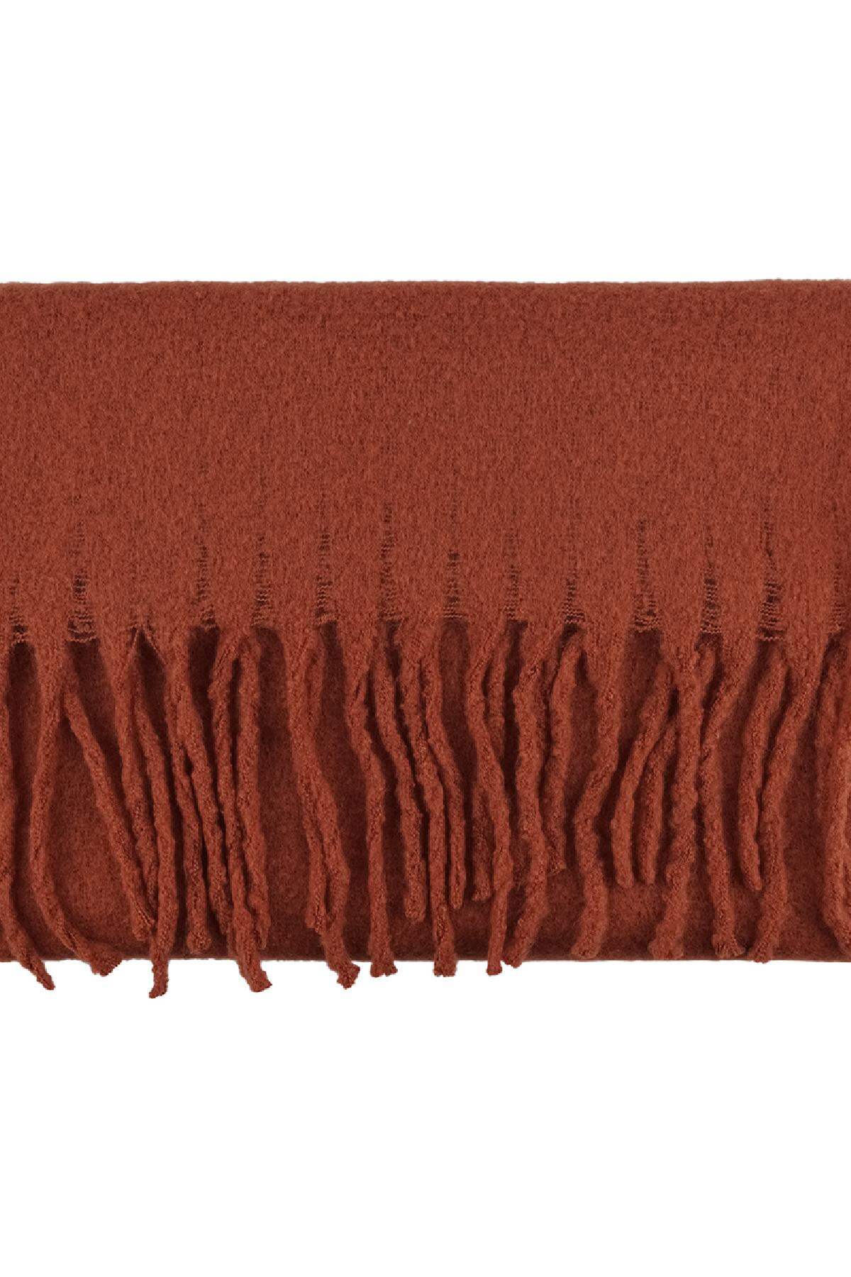 Écharpe d'hiver chaude couleur unie marron Polyester Image3