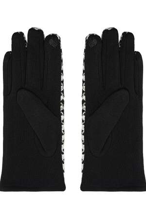 Hahnentritt-Handschuhe Schwarz & Weiß Polyester One size h5 Bild2