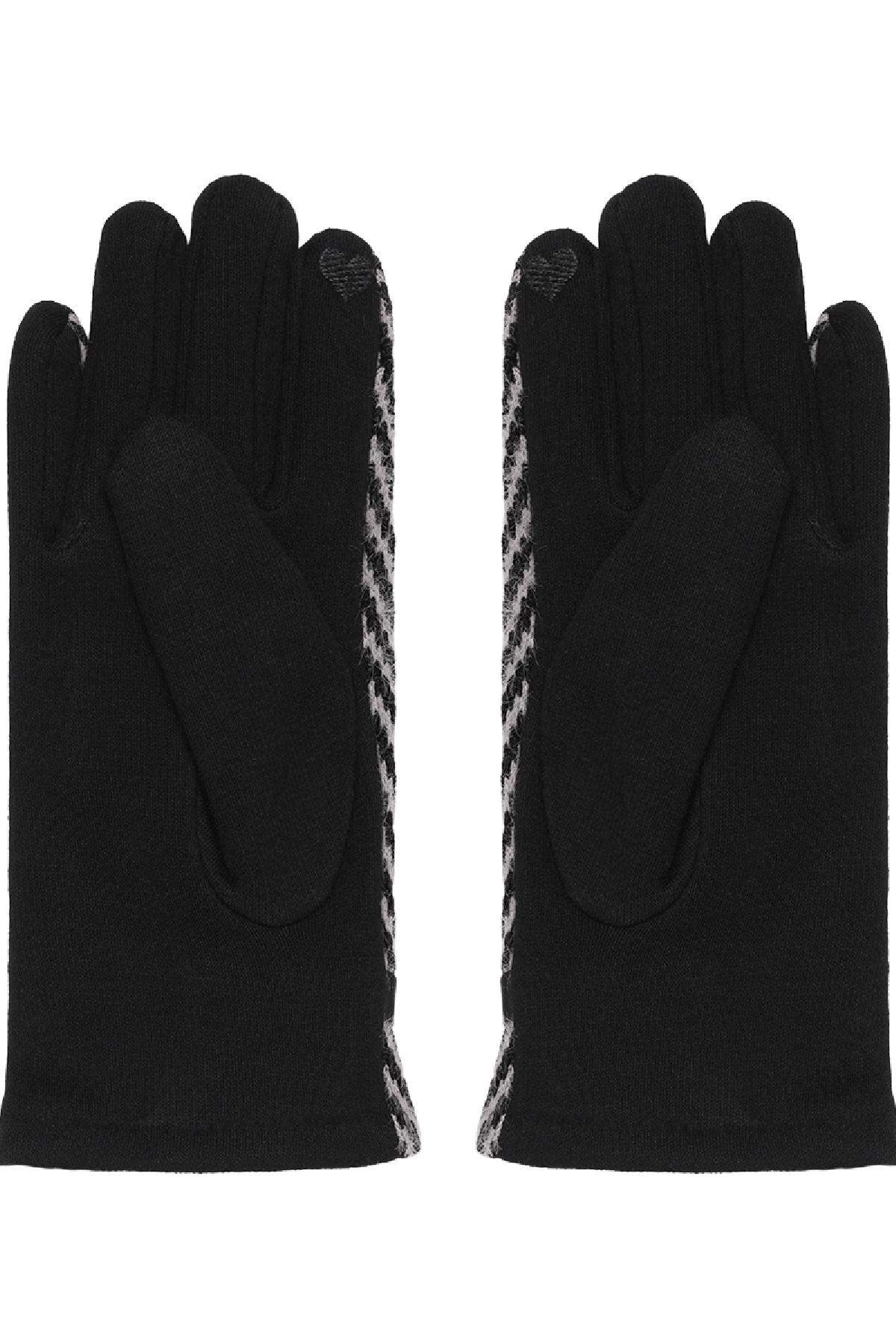 Handschuhe mit Schnalle und Anhänger Schwarz & Weiß Polyester One size Bild3