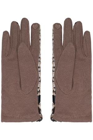 Hahnentritt-Handschuhe Beige Polyester One Size h5 Bild4