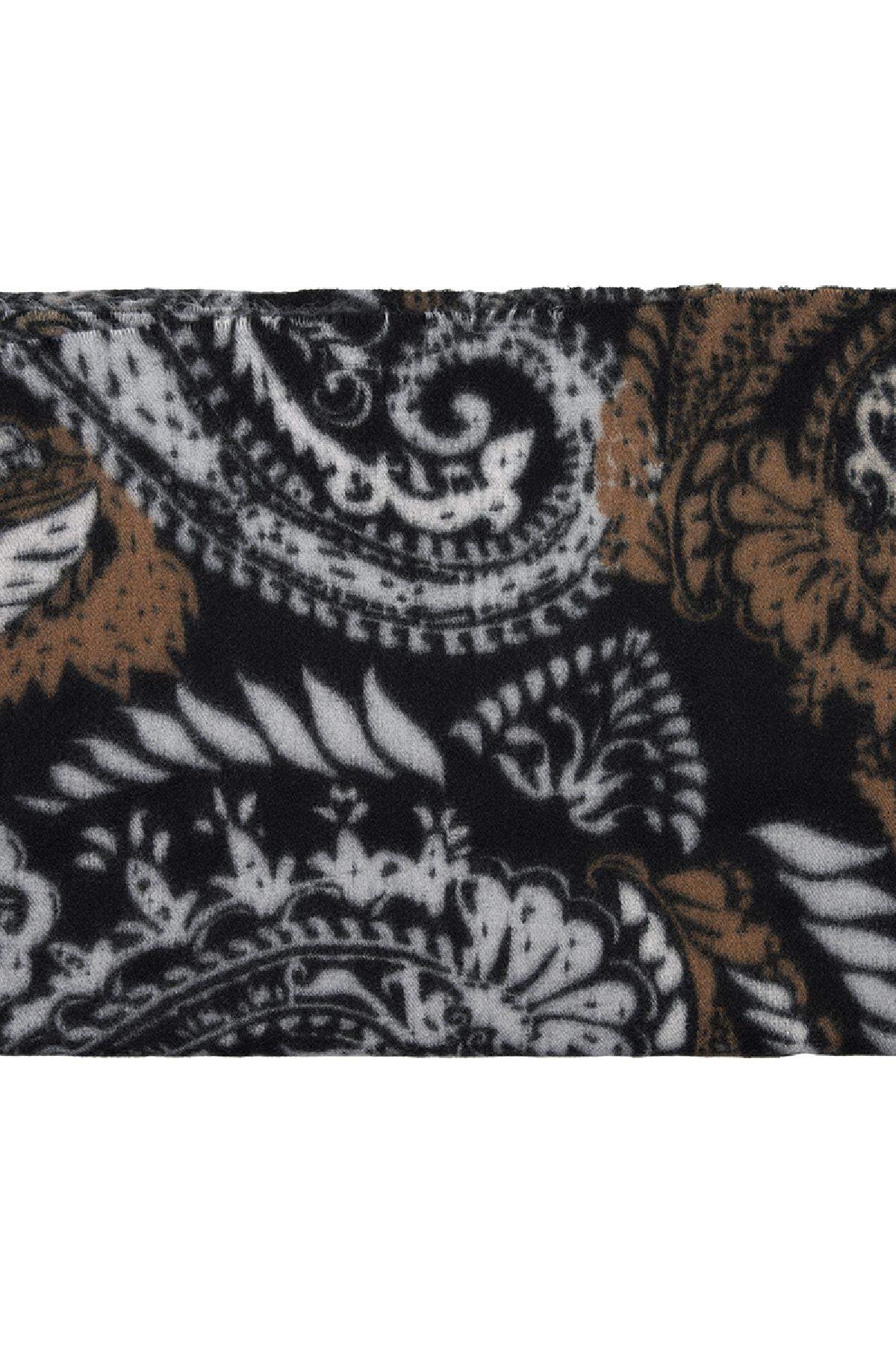 Schal-Ornament Schwarz & Beige Polyester h5Bild3