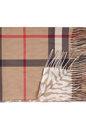 Schal Burberry-Look Beige Polyester h5 Bild4