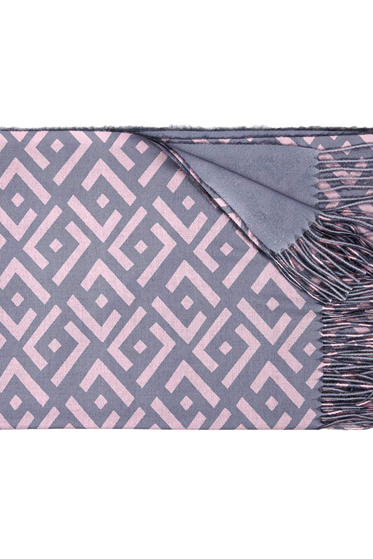 Schal inspiriert Grau Polyester Bild3