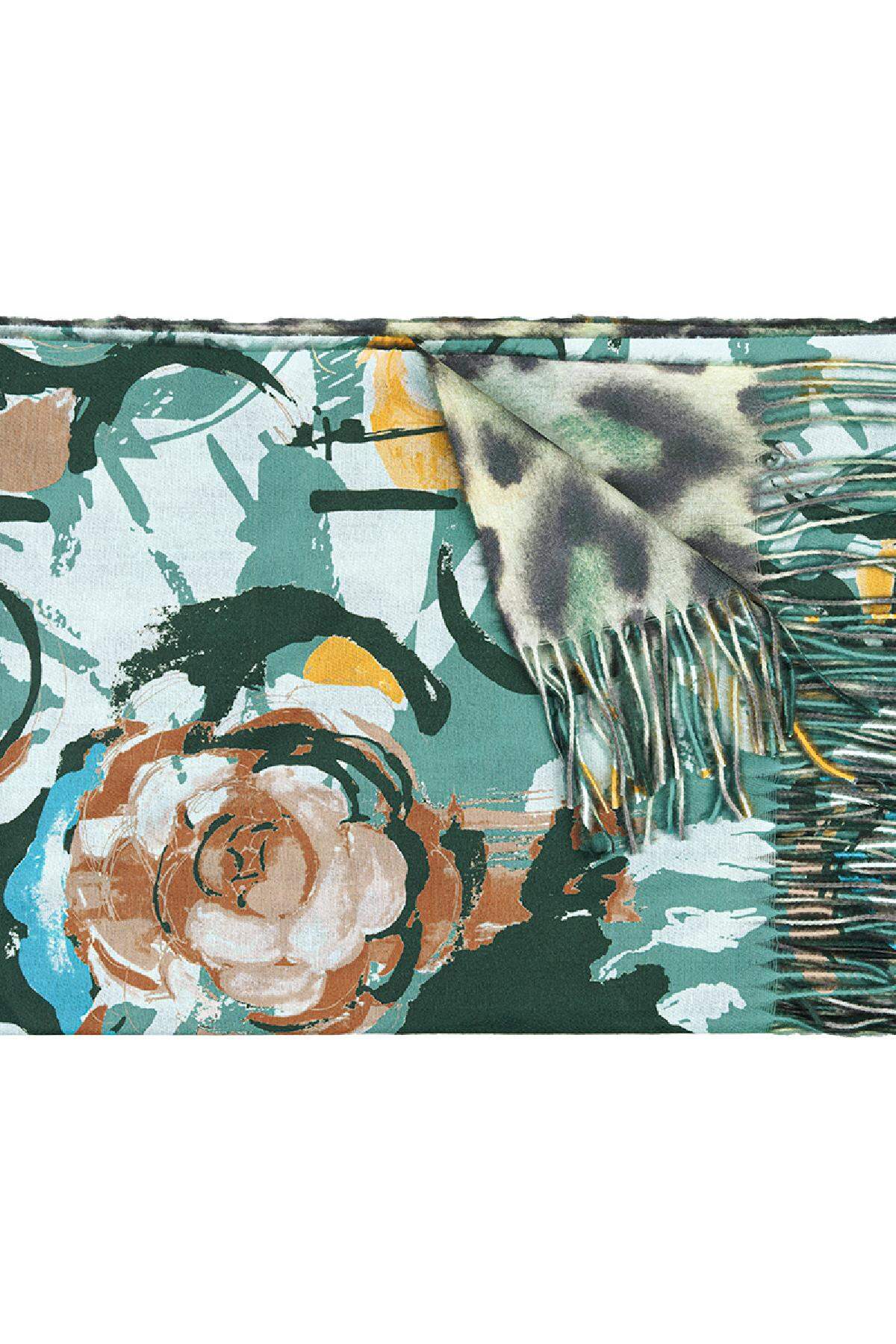 Foulard imprimé mélangé Vert Polyester Image4