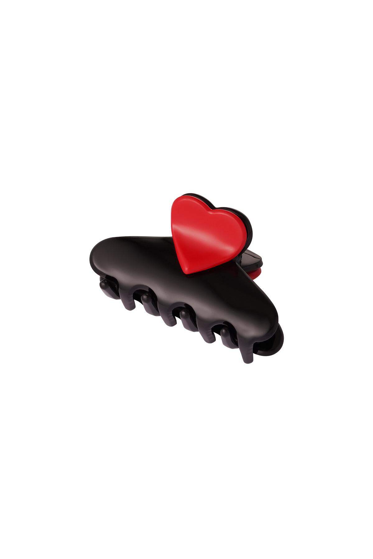 Hair clip Heart Black Sheet Material