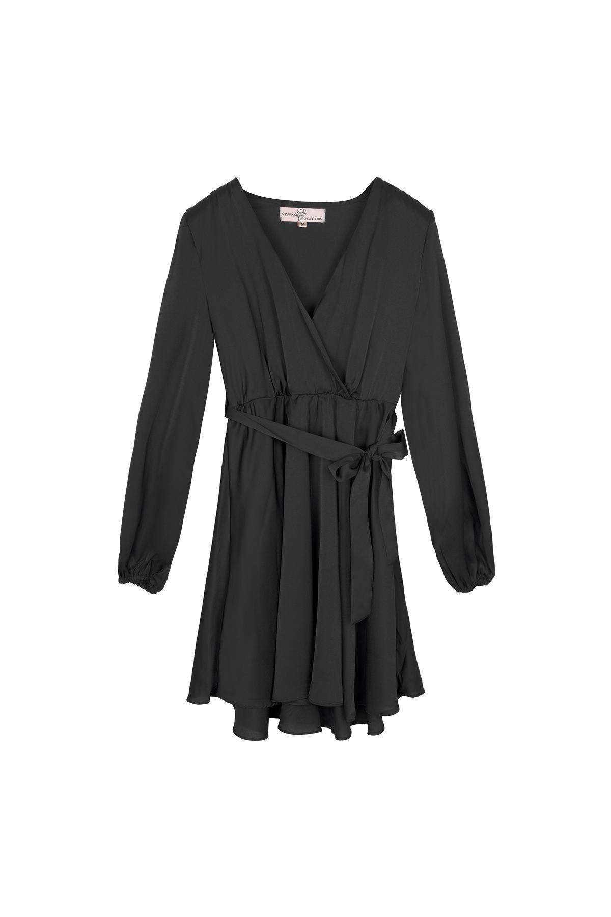 Polyester Women's Midi Dress Wrap Style Belted Waist 2