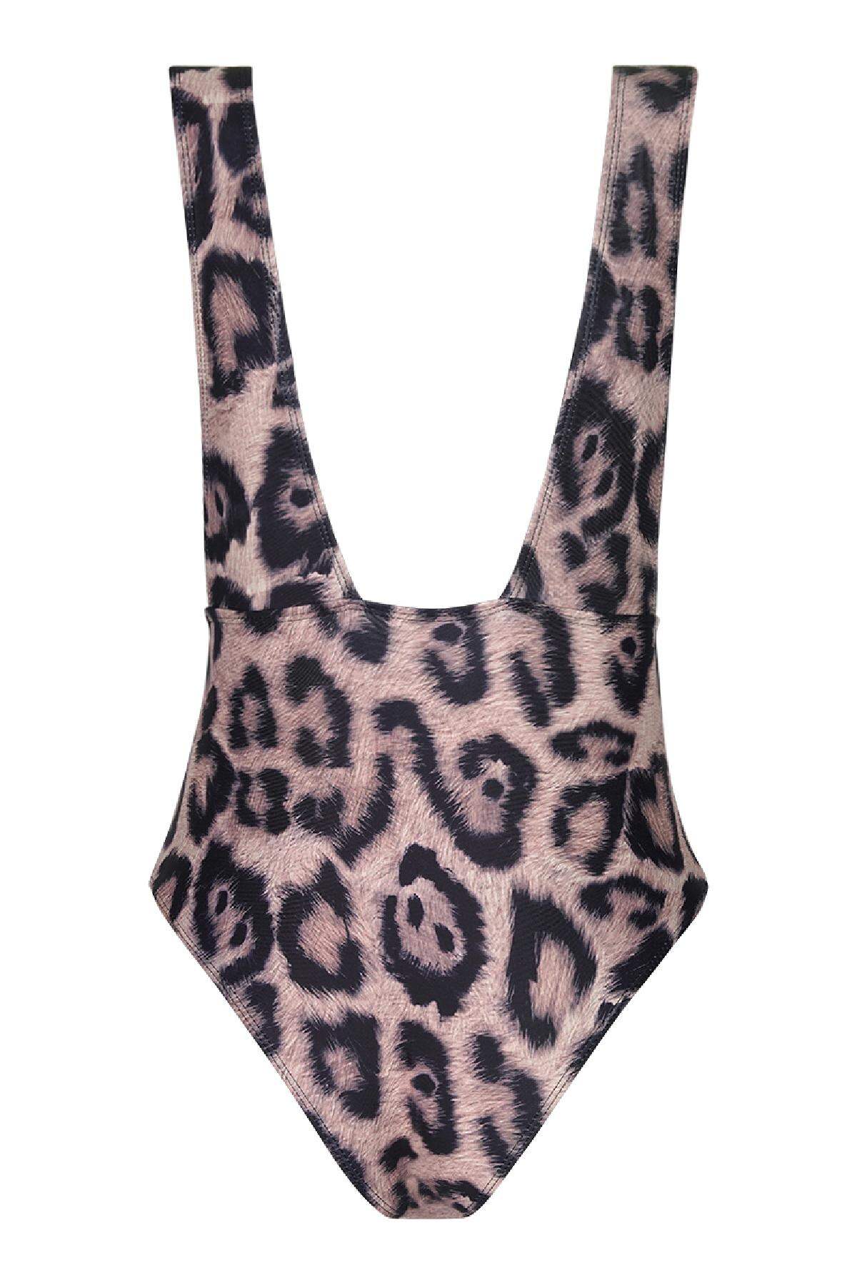 Badeanzug mit Animal-Print Braun S h5Bild5