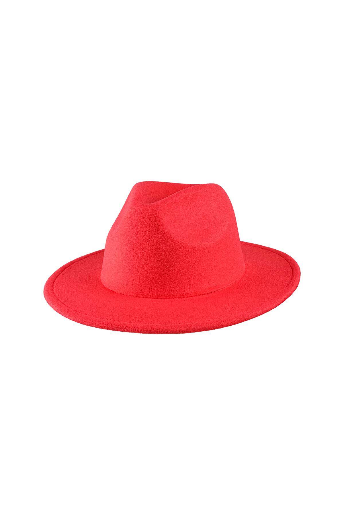 Fedora Hat Red Polyester
