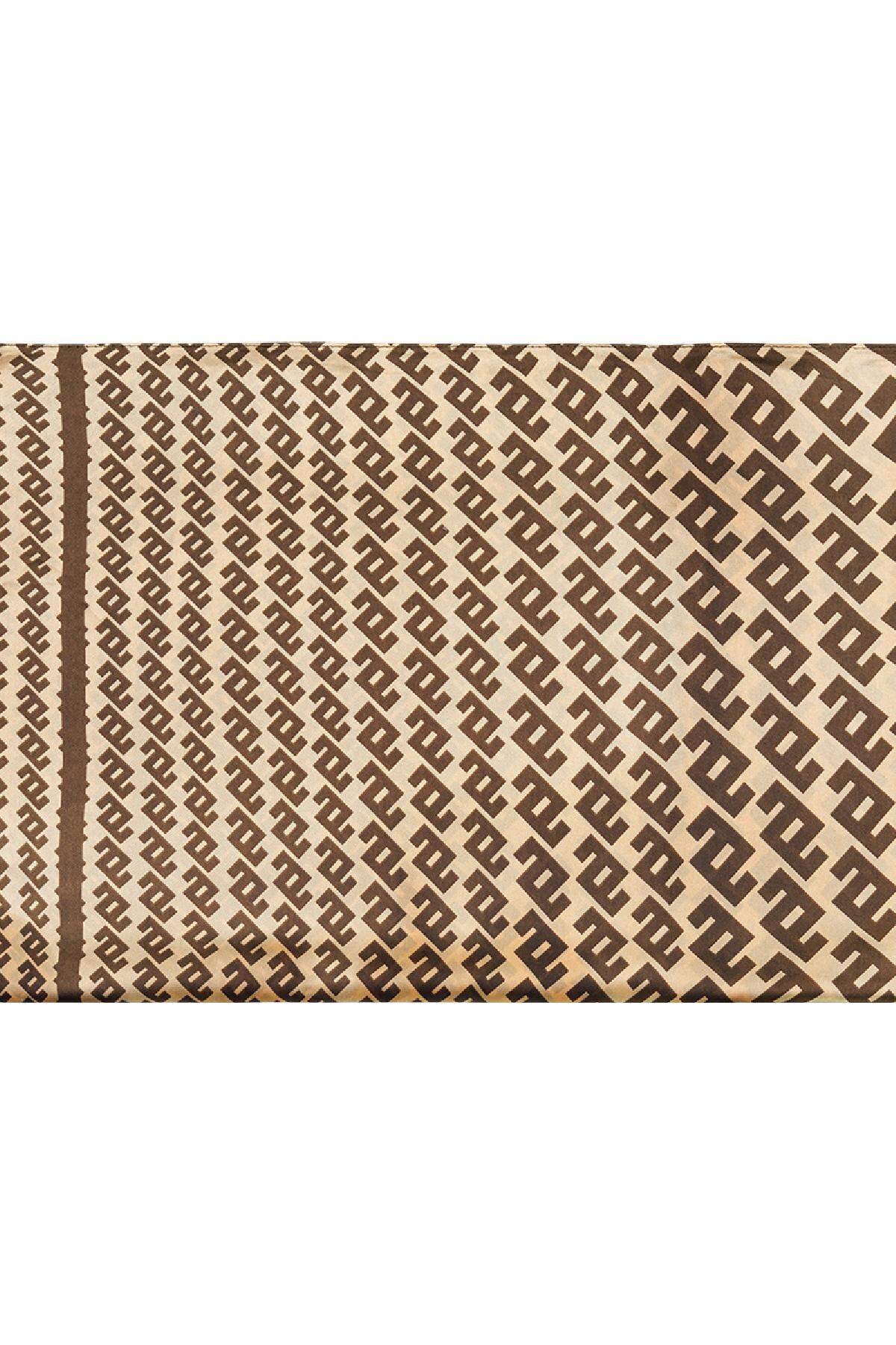 Sommerschal mit Muster Braun Polyester h5Bild3