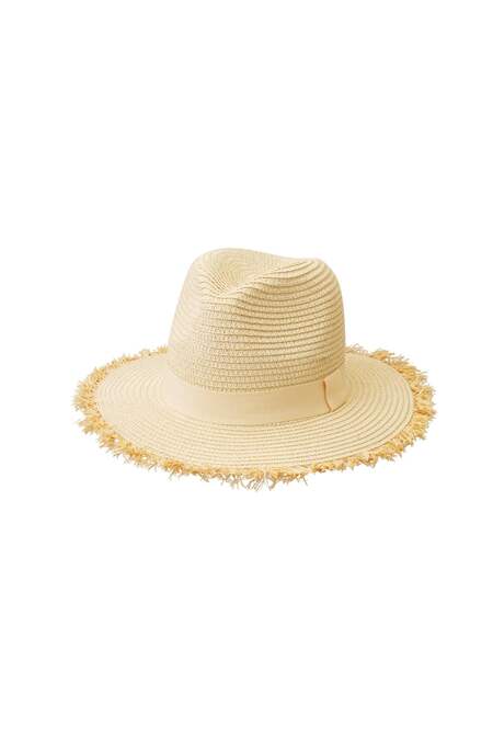 Strohhut mit Detail Offwhite Papier