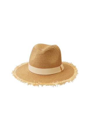 Sombrero de paja con detalle Blanco marfil Paper h5