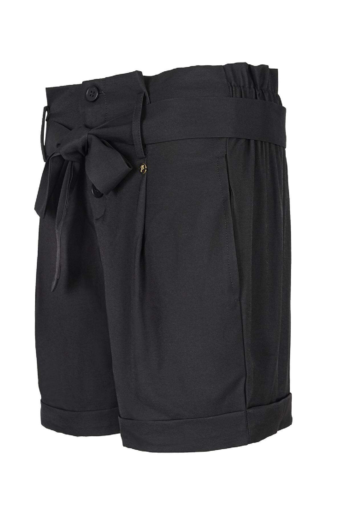 Paperbag-Shorts mit hoher Taille Schwarz S h5 Bild6
