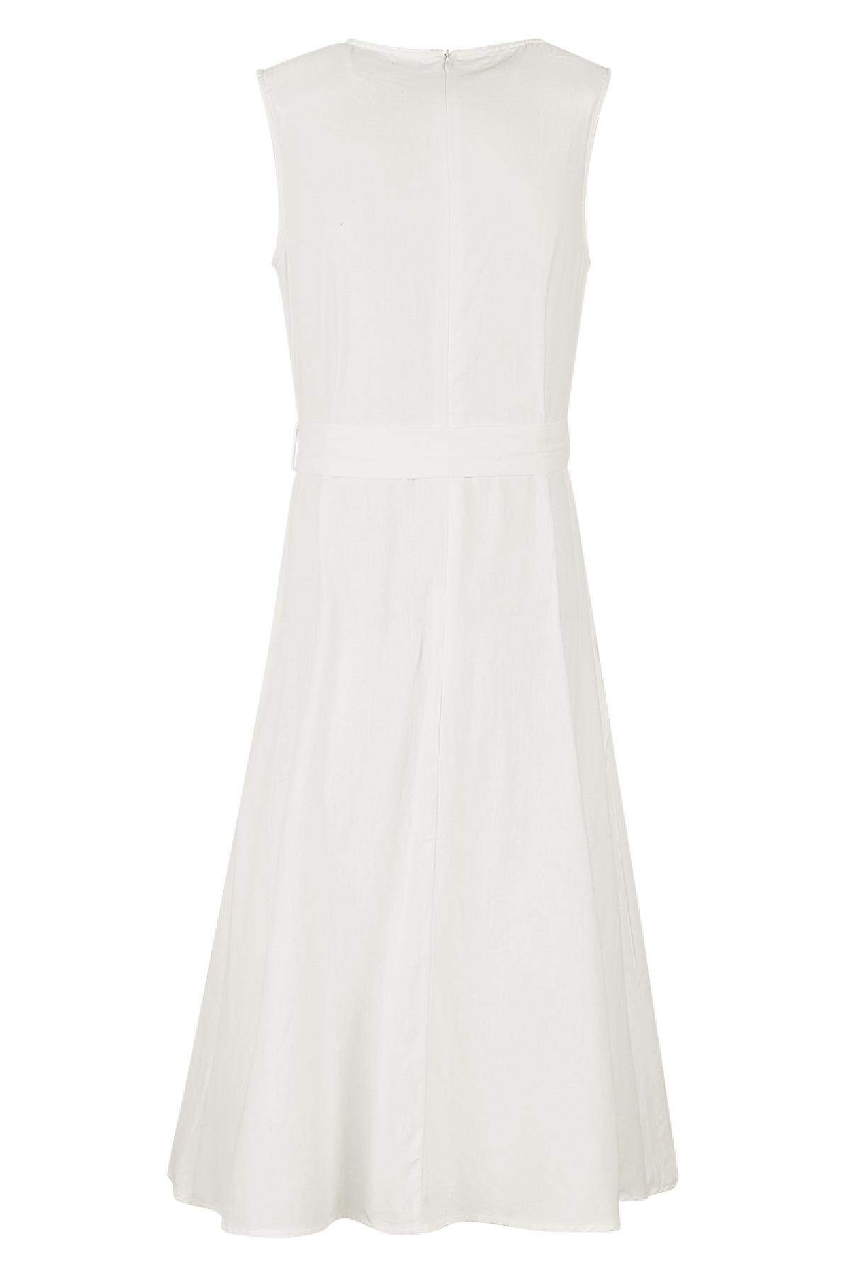 Robe en coton avec poches Blanc cassé S Image2