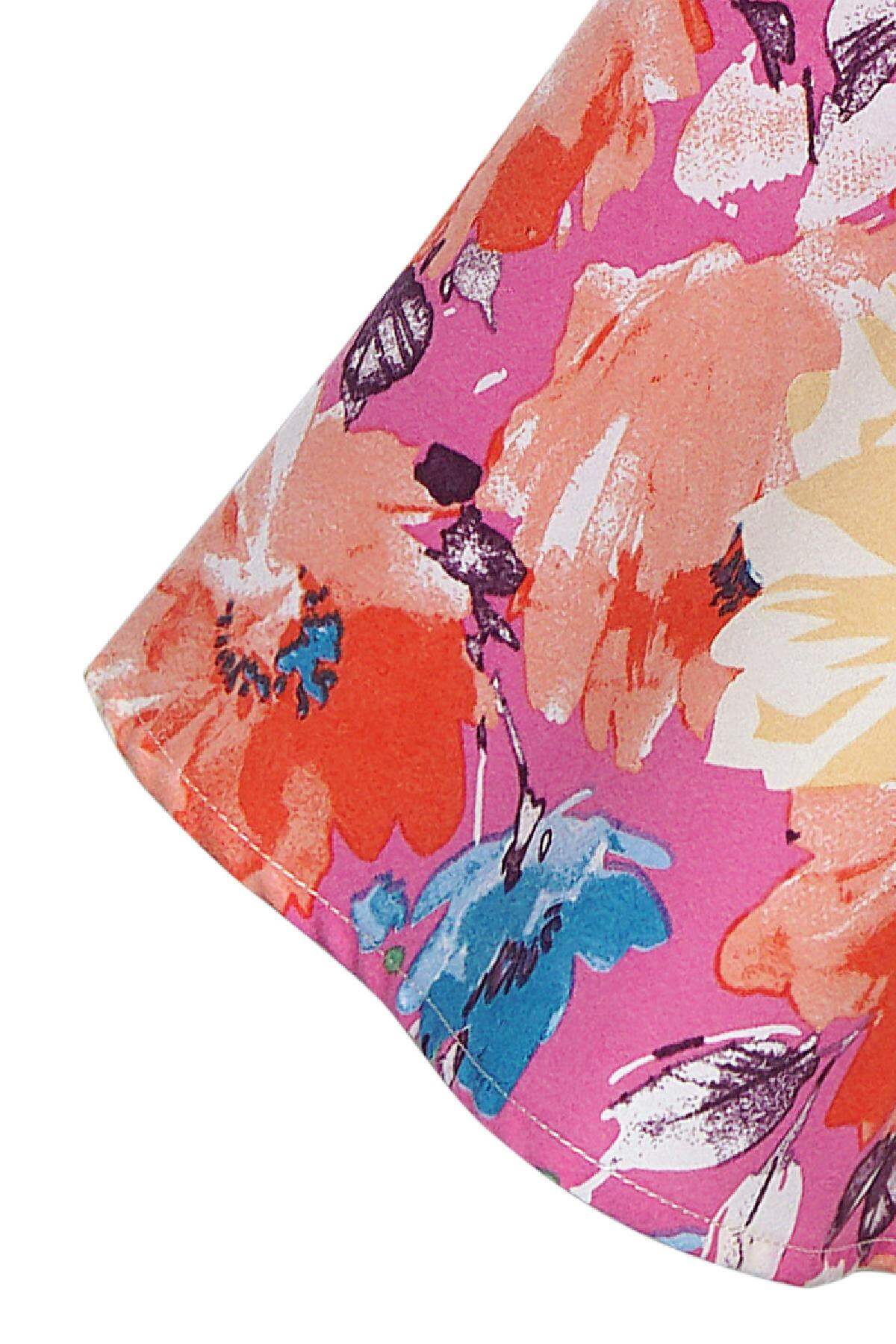 Polyester Women's Mini Dress Floral Print V-Neck Picture4