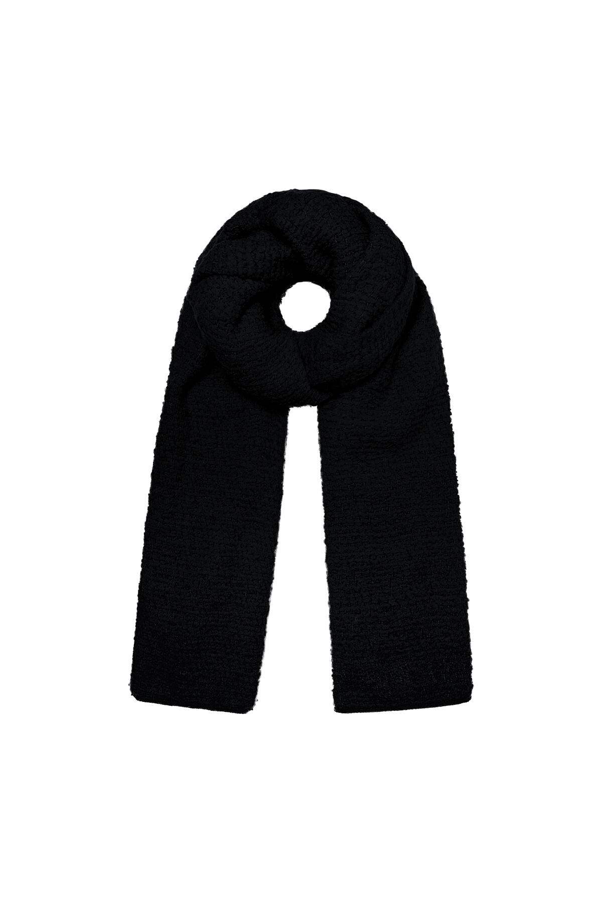 Winter scarf with relief pattern Green Polyester h5