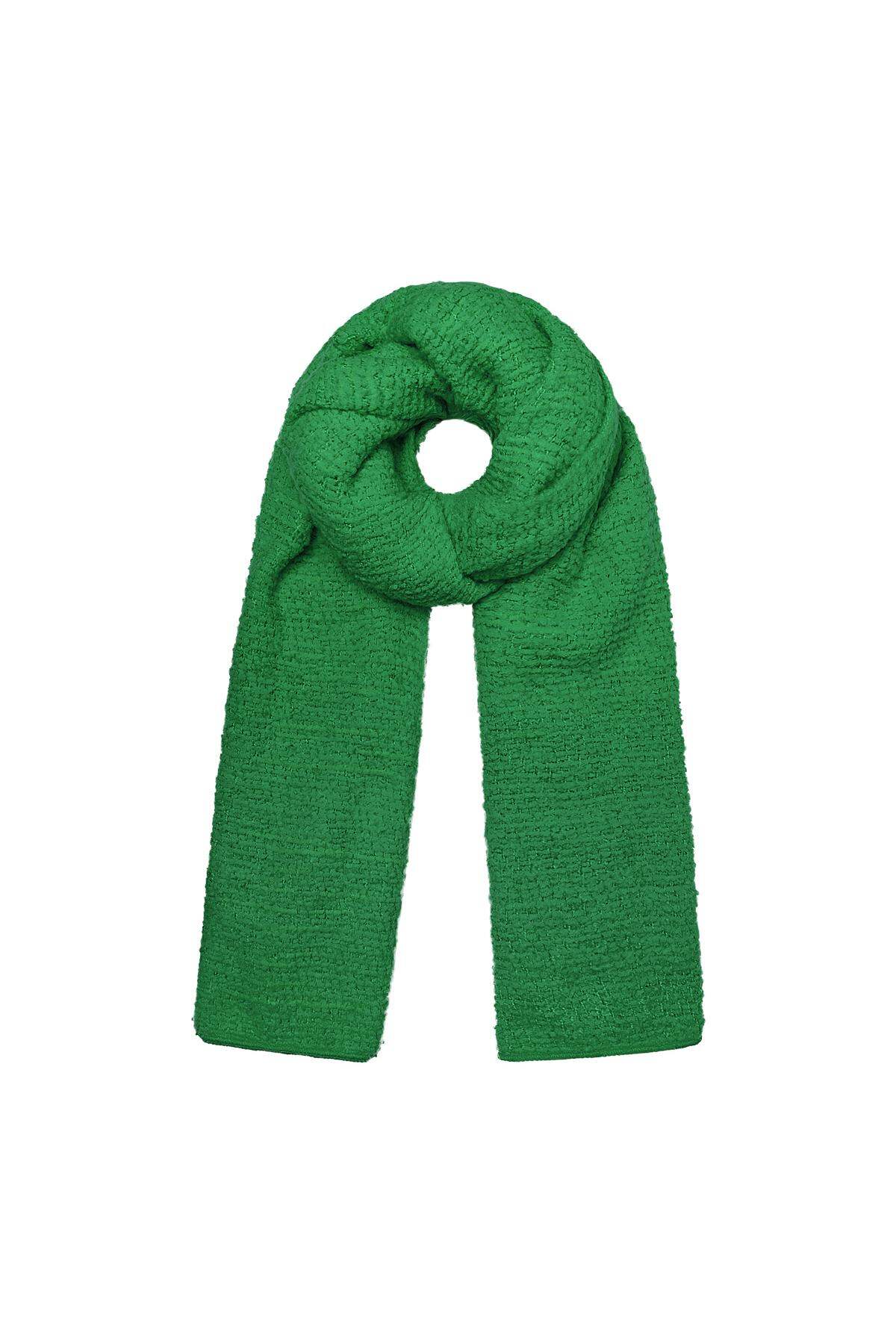 Wintersjaal Met Reliëf Patroon Groen Polyester 2