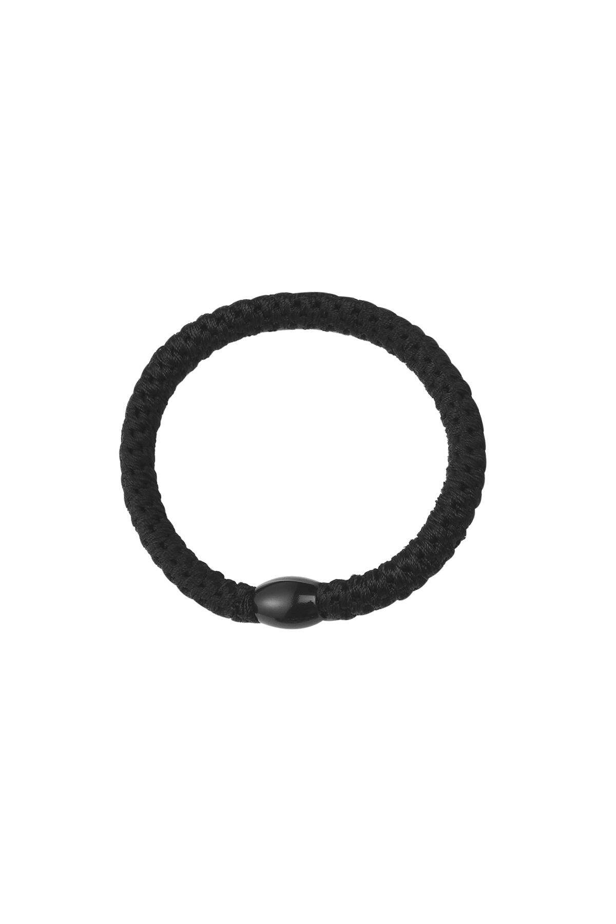 Hair tie bracelets 5-pack Black Polyester