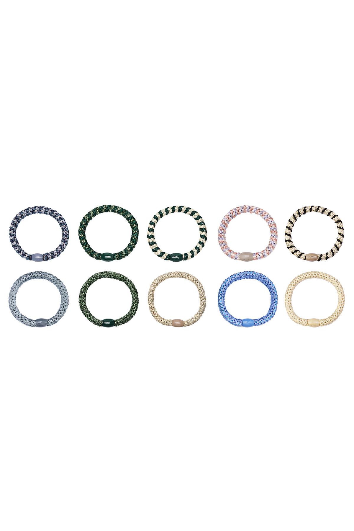 Bracelets élastiques à cheveux Multicouleur Polyester Image2