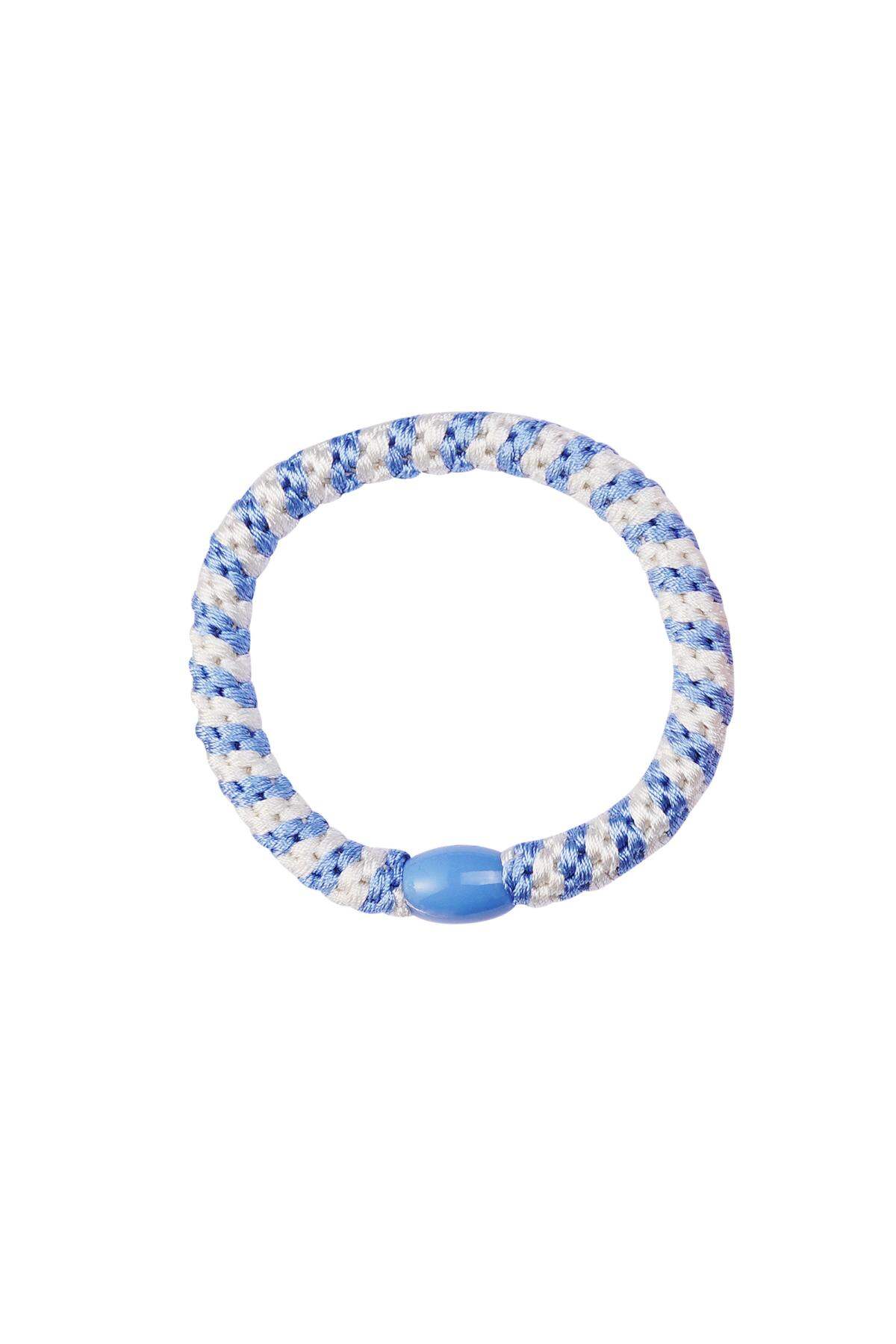 Hair tie bracelets 5-pack Light Blue Polyester
