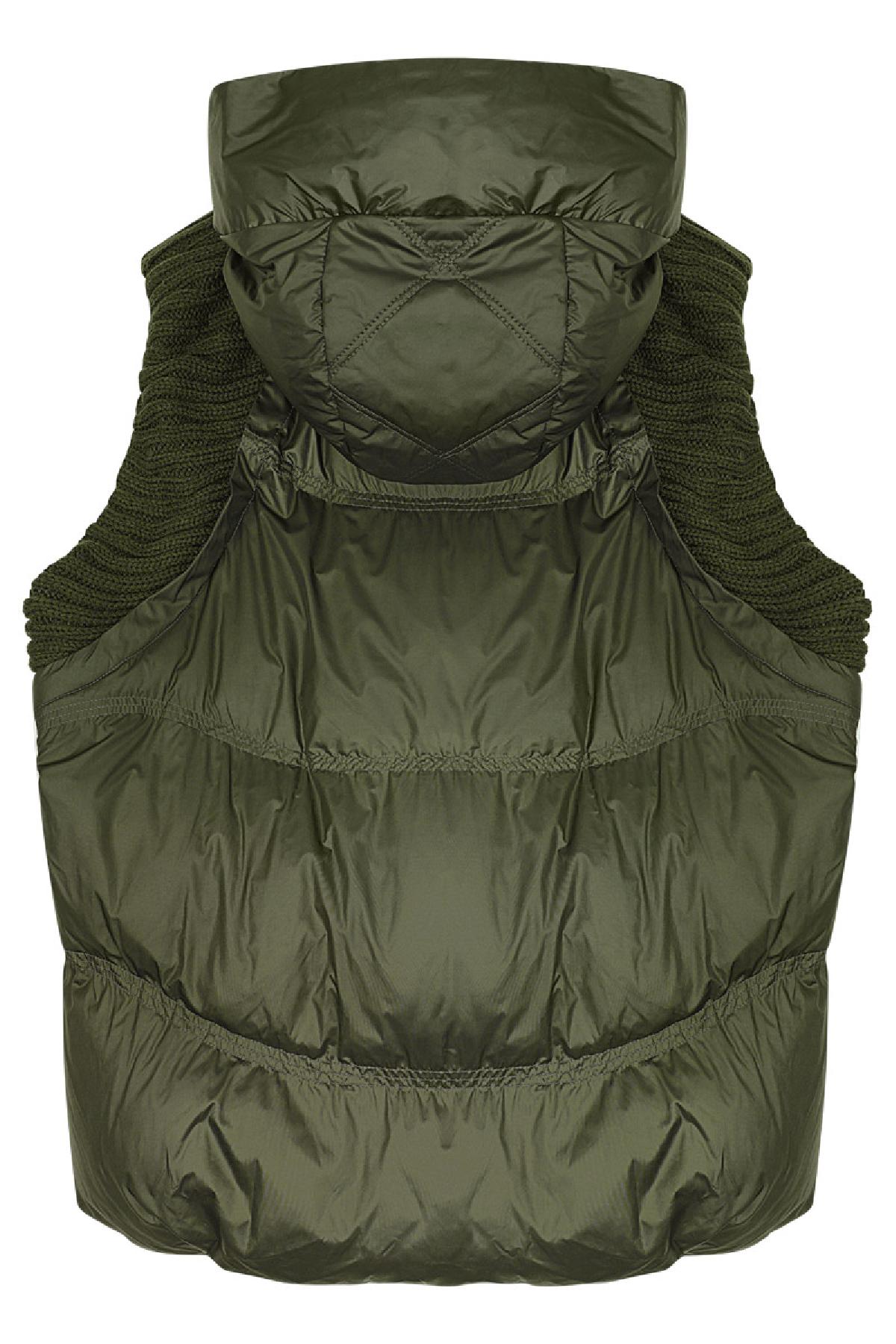 Damen-Quilt-Puffer-Westen mit abnehmbarer Kapuze und vorderen Taschen Bild7