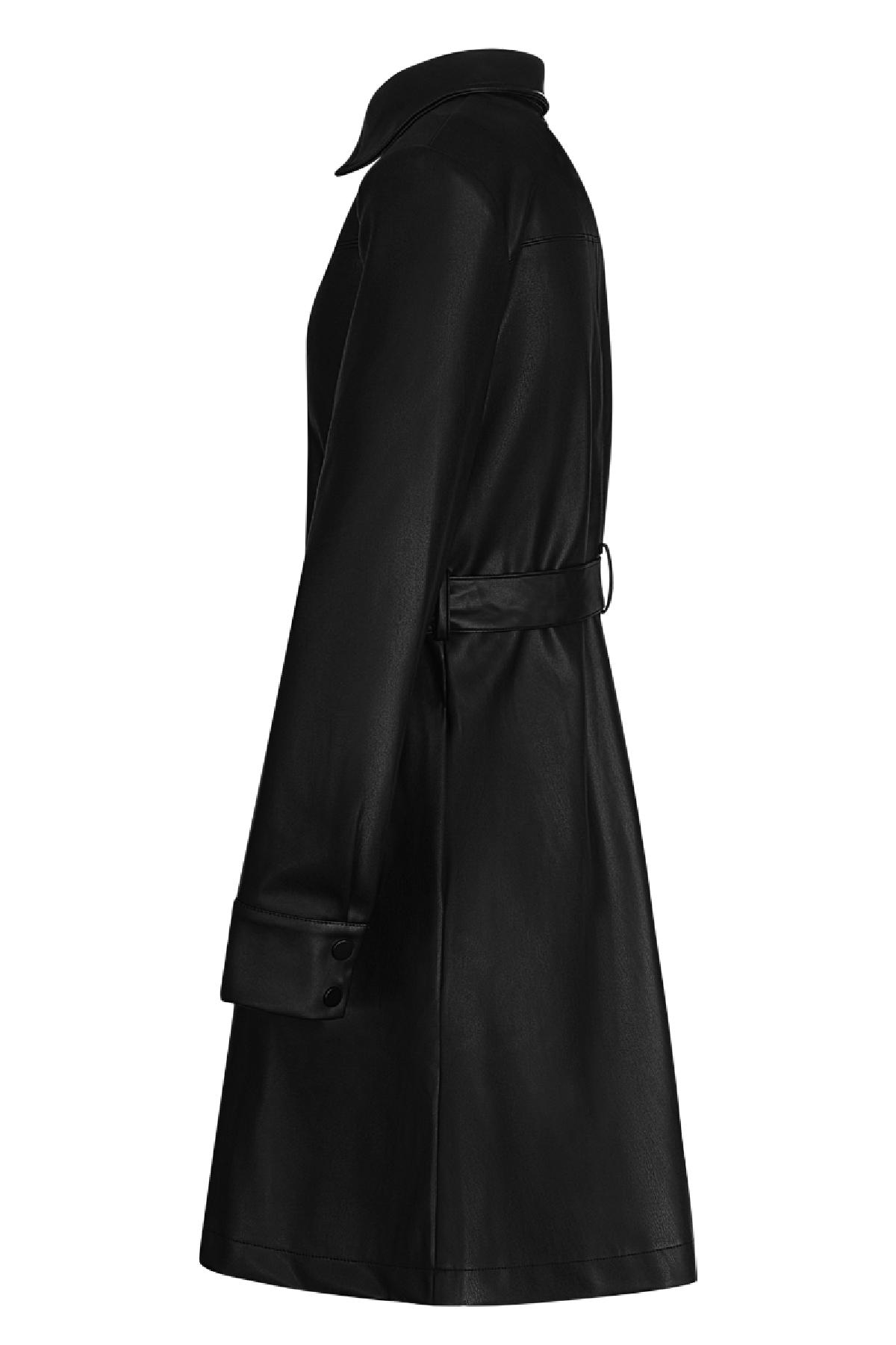 PU-Kleid mit Druckknöpfen Schwarz S h5 Bild4