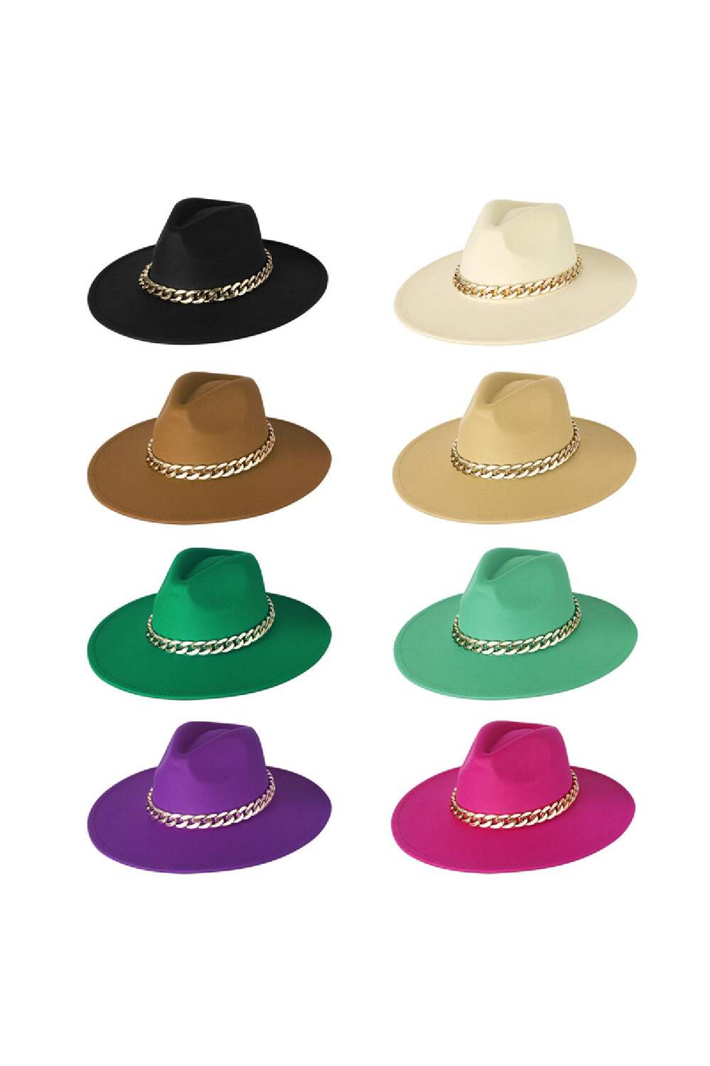 Fedora-Hut mit Kette Grün Polyester h5Bild5