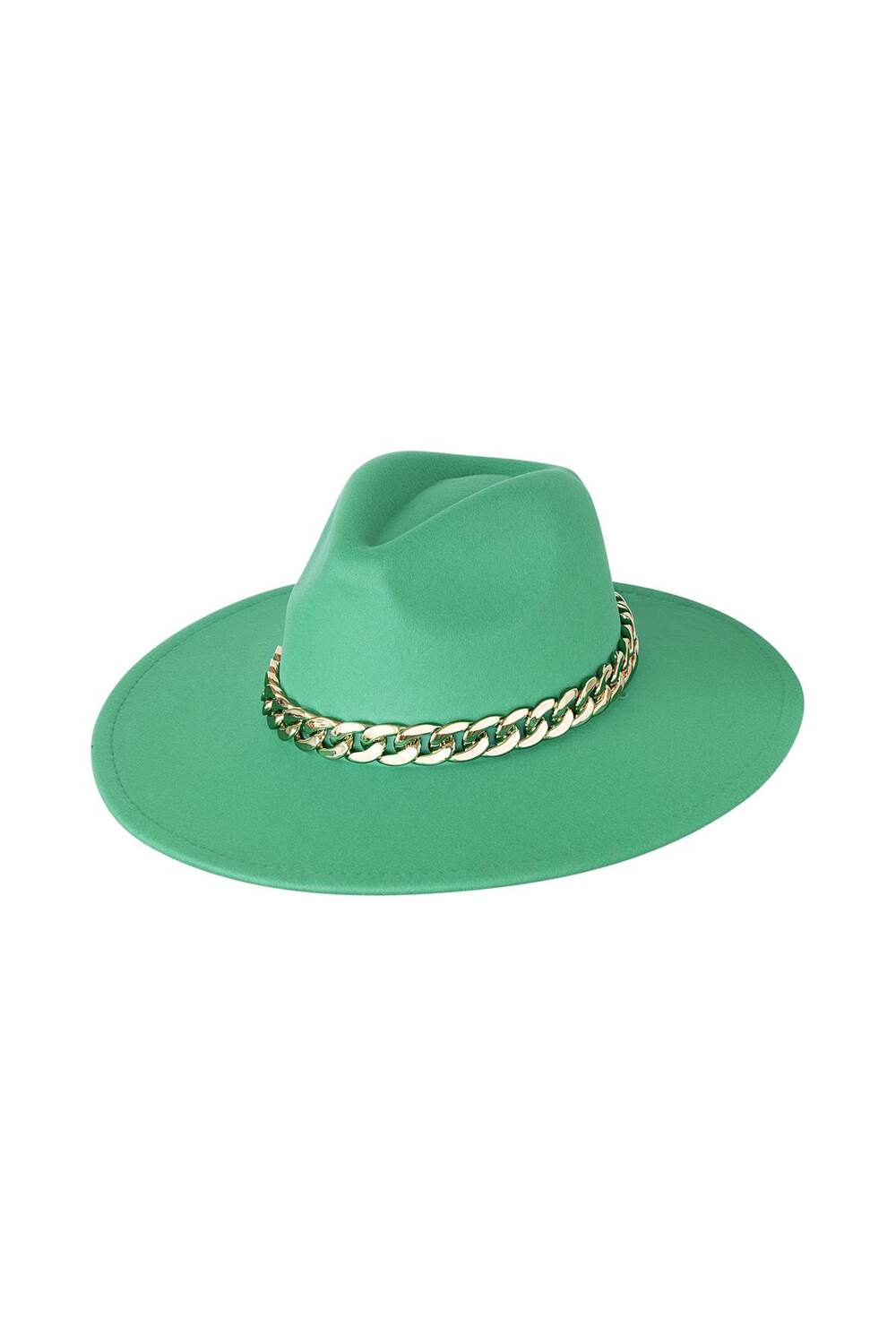 Fedora-Hut mit Kette Grün Polyester