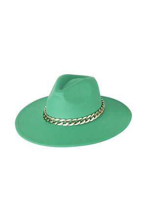 Fedora-Hut mit Kette Grün Polyester h5