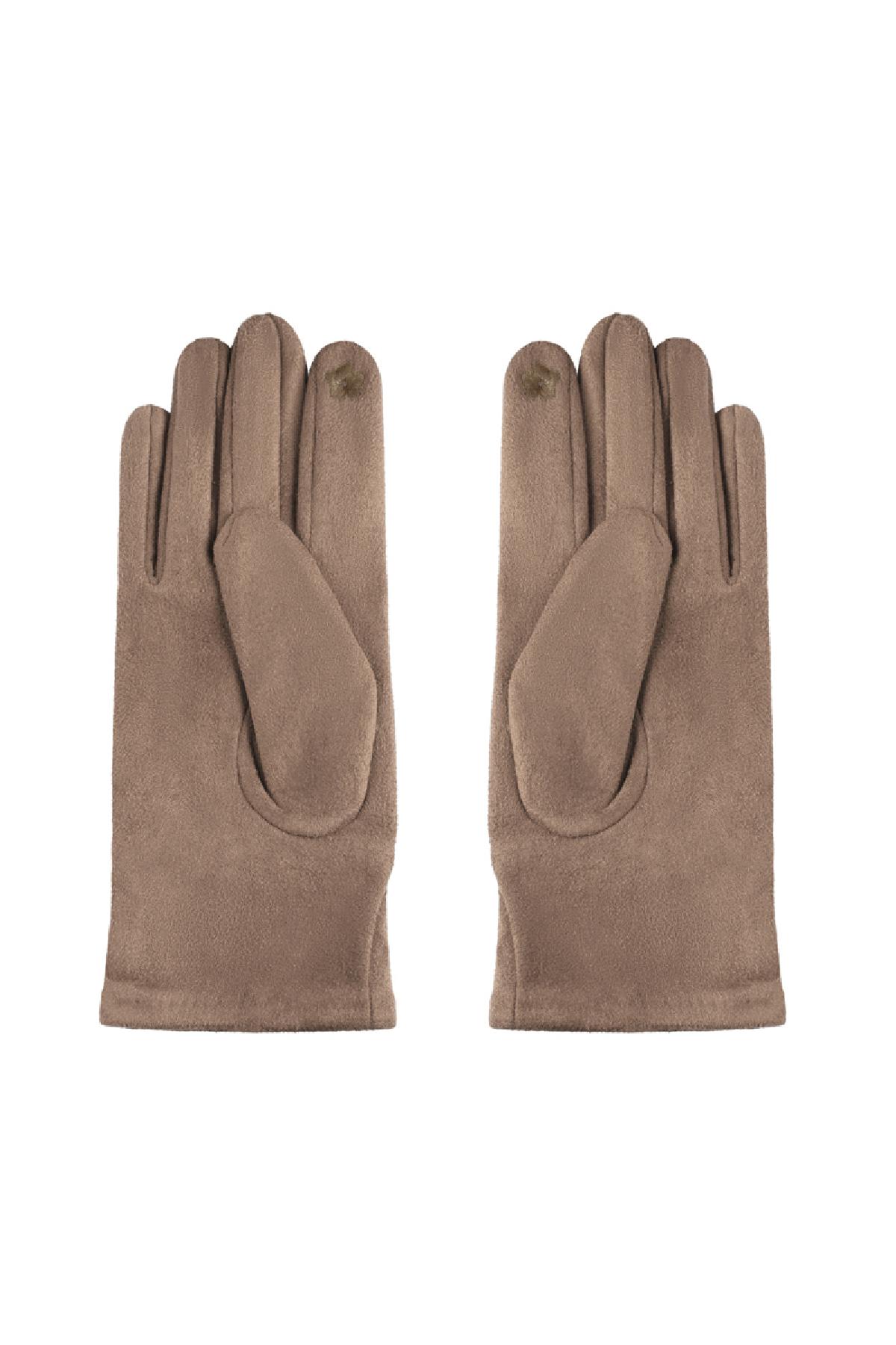 Handschuhe mit Goldfarbe- und Zirkondetails Camel Polyester One size h5 Bild4