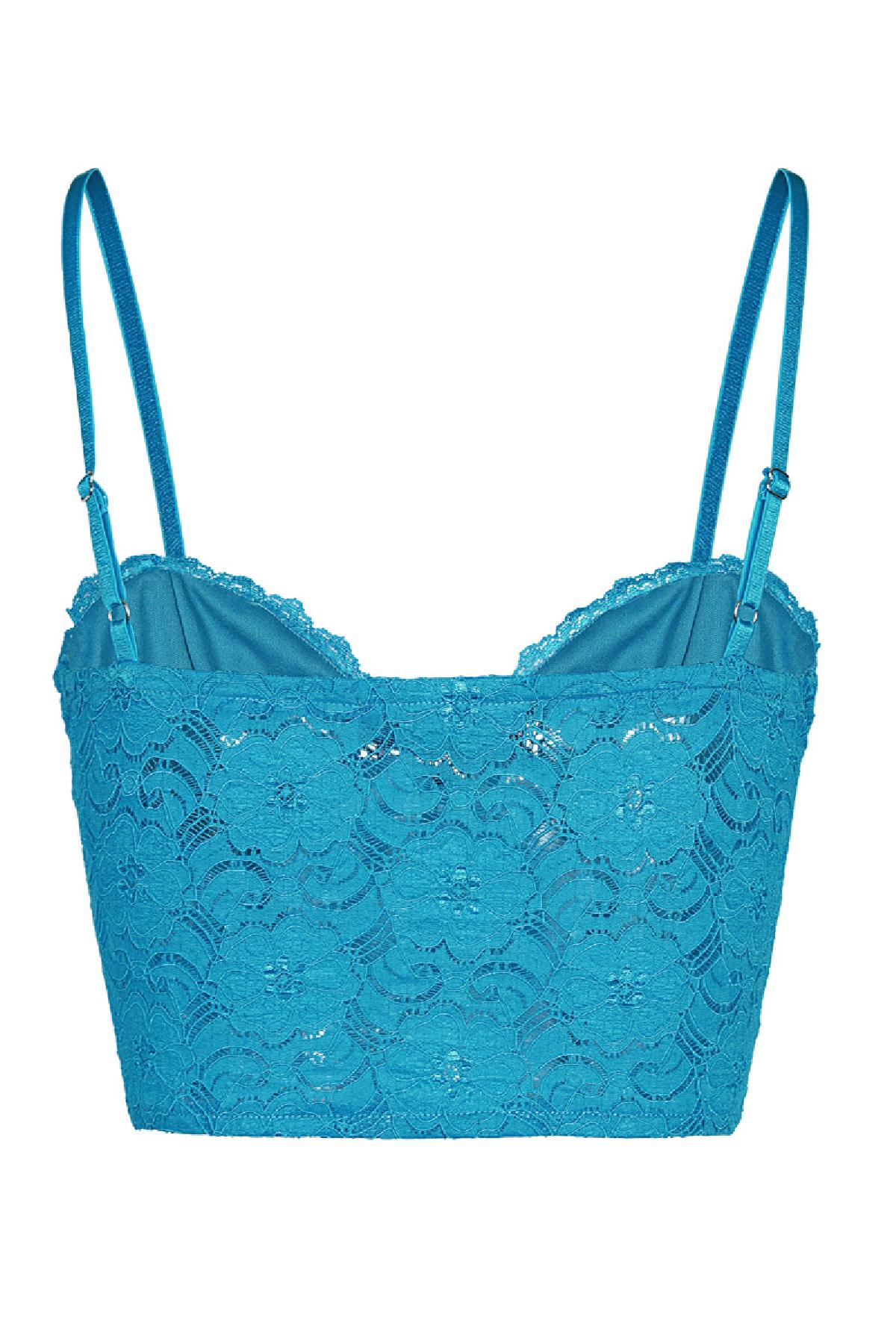 Top court en dentelle Bleu S Image8